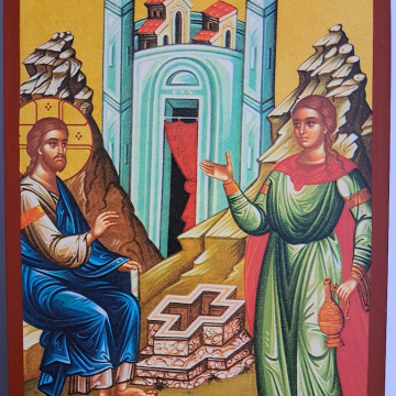 Kristus ja pyhä Fotini Samarialainen ikoni